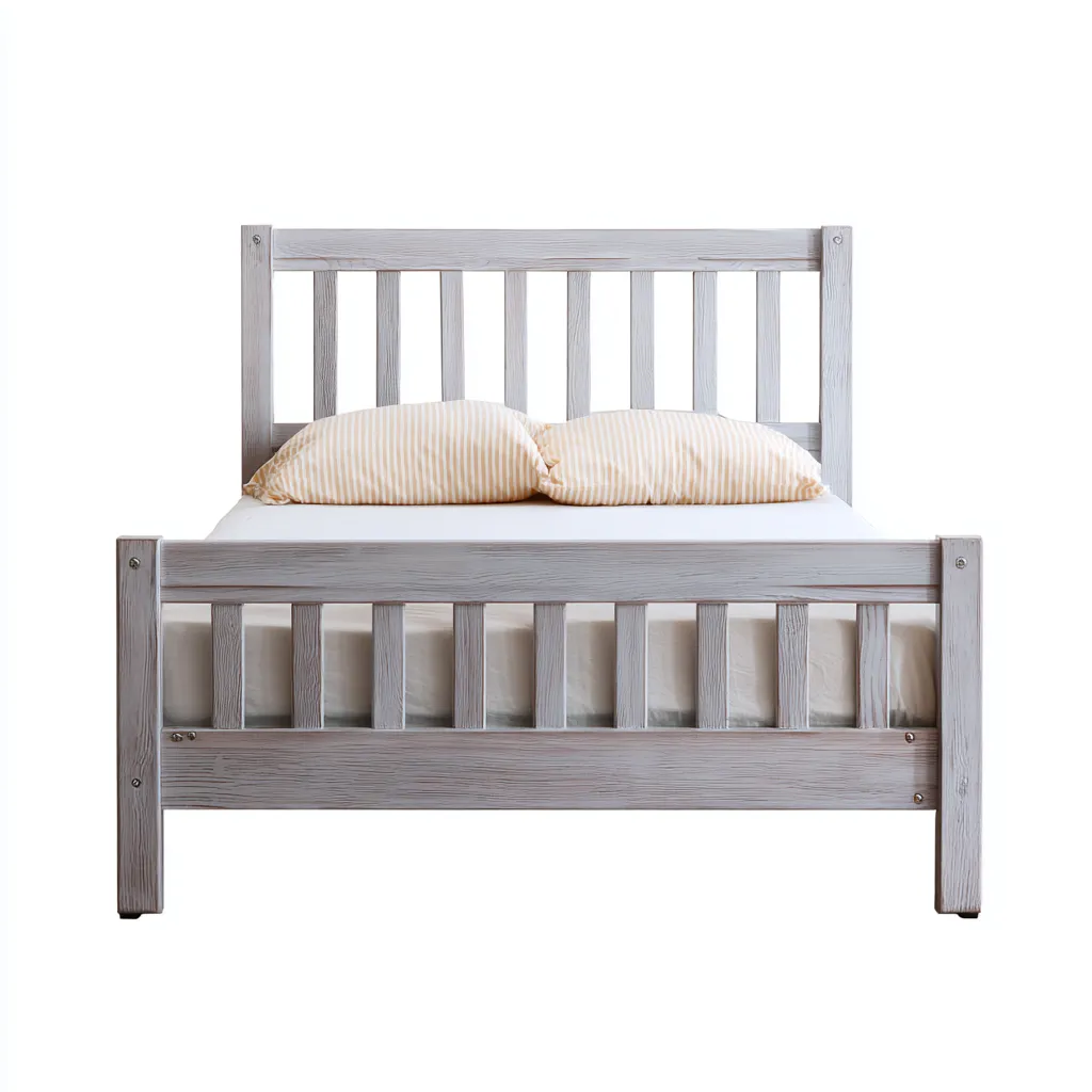 Letto matrimoniale in legno 200x160x110 cm - grigio - design classico per camera-Airyora