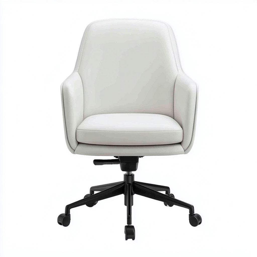 Sedia da ufficio similpelle bianco 60x58x90 cm - comfort ergonomico-Airyora