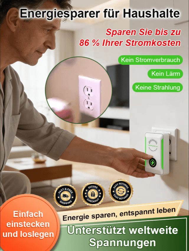 Energiespargerät für den Haushalt | Kein Elektriker, keine Installation, kein Abo – 100 % Plug & Play!