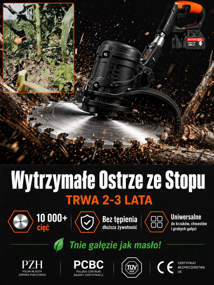 🚀【Jedna osoba szybko usuwa 15 mu】Całkowicie miedziany silnik kosiarki | Silnik 100% Miedź | Tnie Gałęzie jak Masło- Lekka, Wytrzymałe Ostrze na 3 Lata🔥