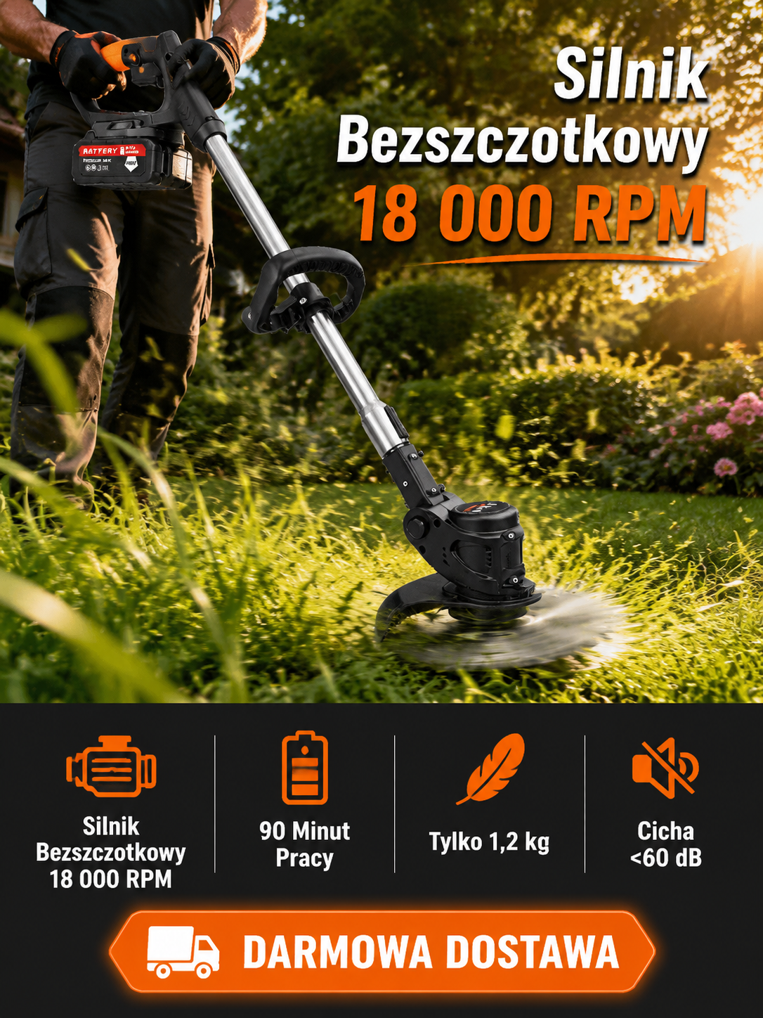 🚀【Jedna osoba szybko usuwa 15 mu】Całkowicie miedziany silnik kosiarki | Silnik 100% Miedź | Tnie Gałęzie jak Masło- Lekka, Wytrzymałe Ostrze na 3 Lata🔥