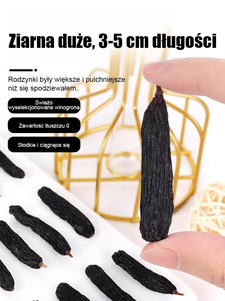 👑Król wśród rodzynek: rodzynki Sapphire | Gigantyczny Rozmiar &Naturalna Słodycz | Miękkie, Mięsiste i Bez Dodatku Cukru🍇 