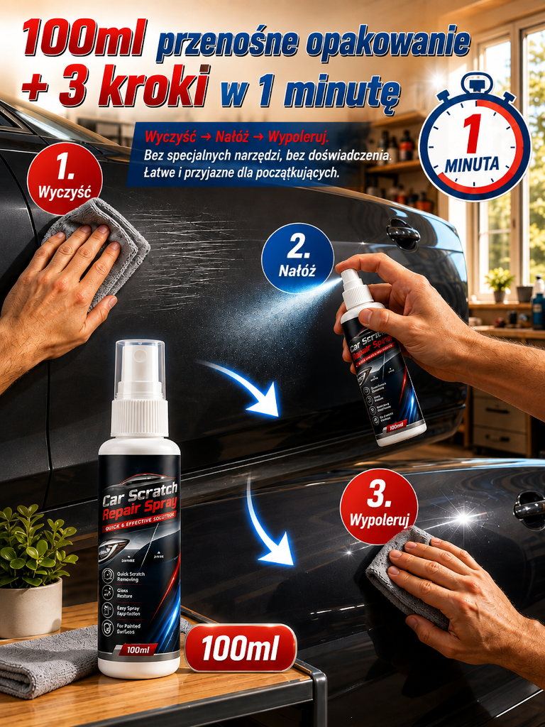 🎁 [Kup 1 Zyskaj 1 GRATIS]🚗Spray naprawy zadrapań samochodów🛡️ 100% Do Wszystkich Kolorów⏱️ [Rabat -50%]