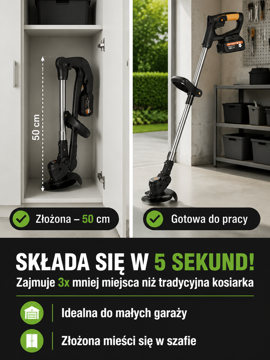 🚀【Jedna osoba szybko usuwa 15 mu】Całkowicie miedziany silnik kosiarki | Silnik 100% Miedź | Tnie Gałęzie jak Masło- Lekka, Wytrzymałe Ostrze na 3 Lata🔥