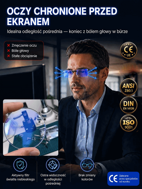 💎Ultralekkie diamentowe okulary bezoprawkowe do czytania| Anty-Niebieskie Światło| Czytanie, Komputer, Jazda| Odporne na Zarysowania🔥