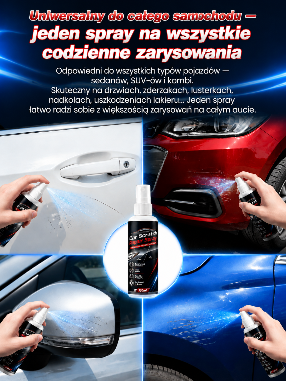🎁 [Kup 1 Zyskaj 1 GRATIS]🚗Spray naprawy zadrapań samochodów🛡️ 100% Do Wszystkich Kolorów⏱️ [Rabat -50%]