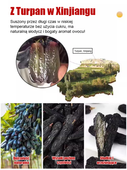 👑Król wśród rodzynek: rodzynki Sapphire | Gigantyczny Rozmiar &Naturalna Słodycz | Miękkie, Mięsiste i Bez Dodatku Cukru🍇 