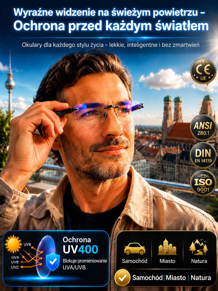 💎Ultralekkie diamentowe okulary bezoprawkowe do czytania| Anty-Niebieskie Światło| Czytanie, Komputer, Jazda| Odporne na Zarysowania🔥