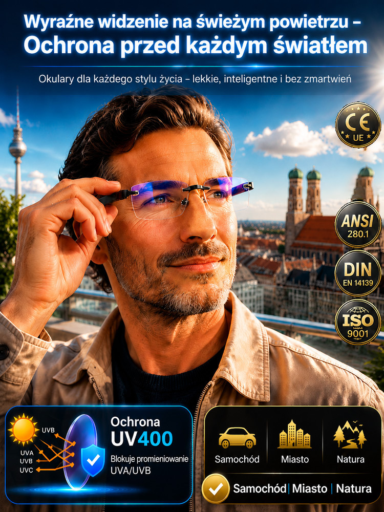 💎Ultralekkie diamentowe okulary bezoprawkowe do czytania| Anty-Niebieskie Światło| Czytanie, Komputer, Jazda| Odporne na Zarysowania🔥