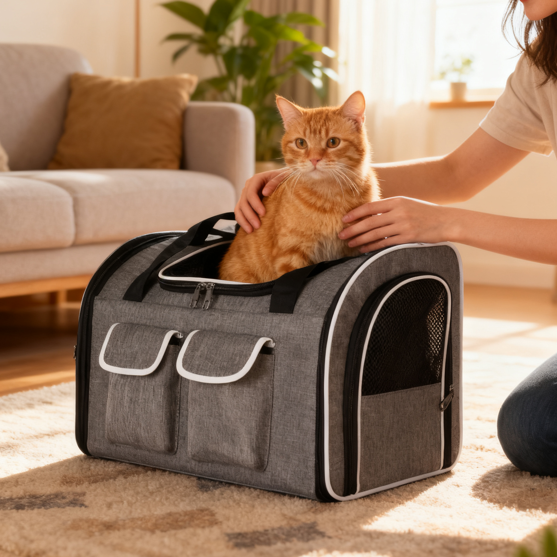 Faltbare große Reisetasche für Katzen