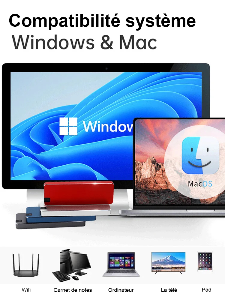 USB4.0 Gen3 – SSD portable haute vitesse : Transfert stable et sans perte