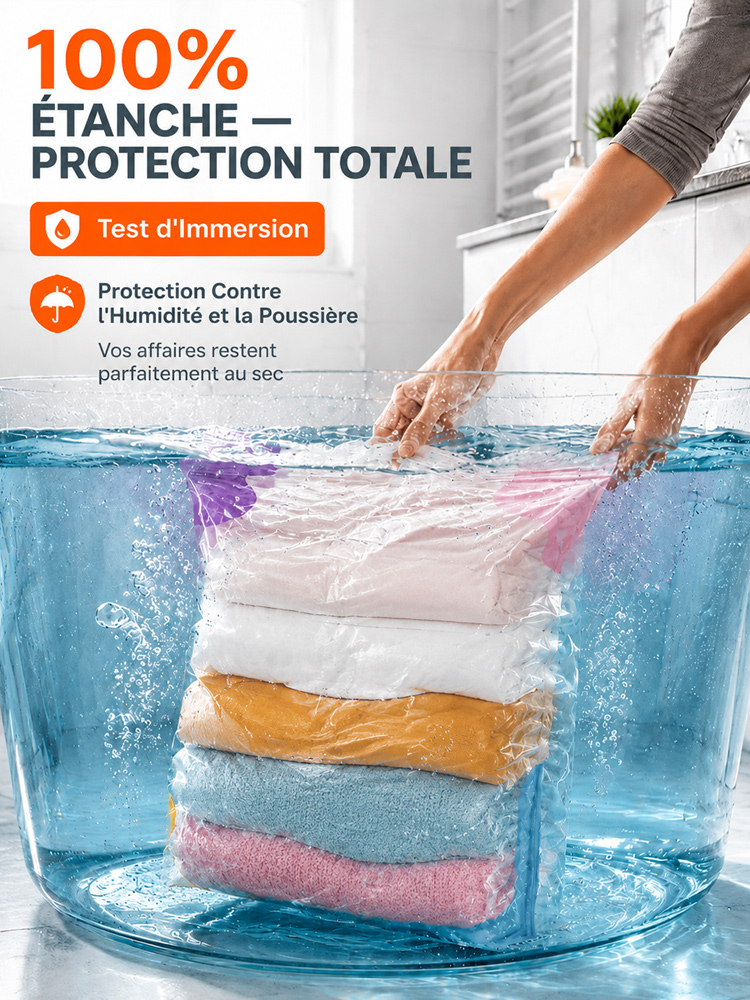 Sac de rangement à compression sous vide anti - rides stéréoscopique