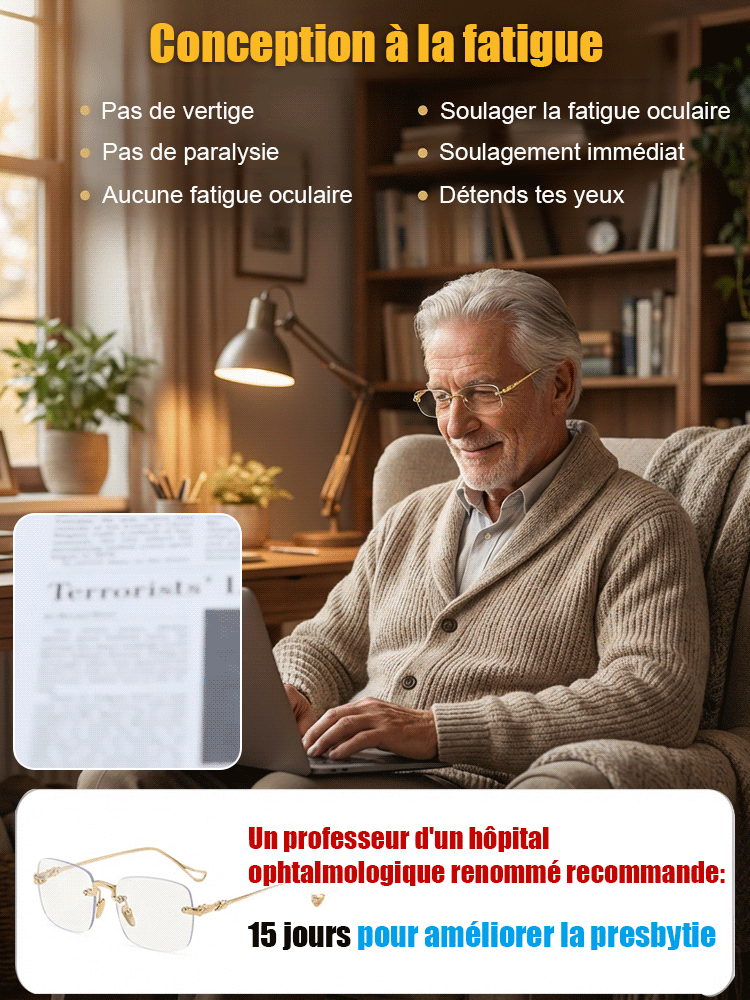 Lunettes de lecture intelligentes à zoom, anti-rayonnement, anti-fatigue, haute définition