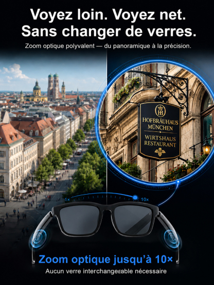 Lunettes Intelligentes AR Tout‑en‑Un | Ajustement Automatique de la Vue + Traduction en Temps Réel