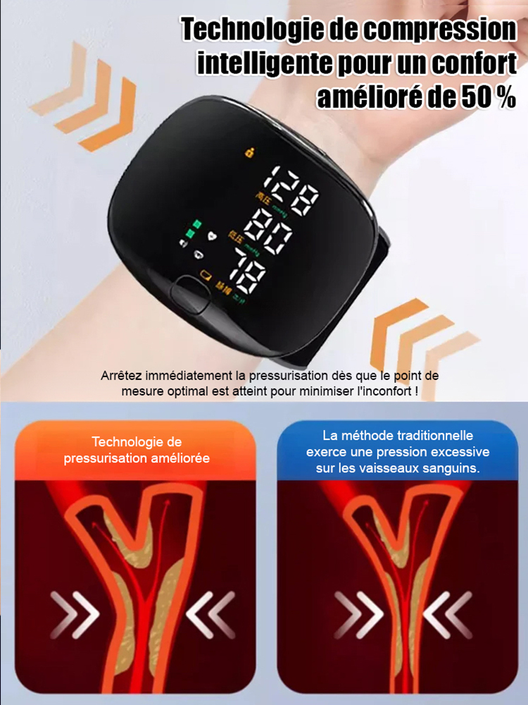【Grand écran vocal】Tensiomètre électronique automatique pour poignet
