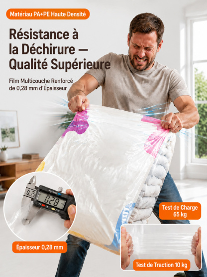 Sac de rangement à compression sous vide anti - rides stéréoscopique