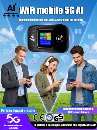 【Prêt à l'emploi】WiFi portable 5G haut débit illimité