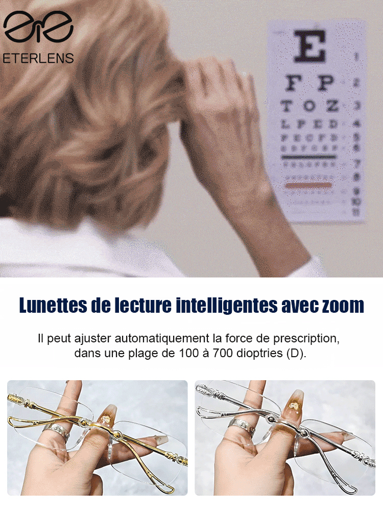 Lunettes de lecture intelligentes à zoom, anti-rayonnement, anti-fatigue, haute définition