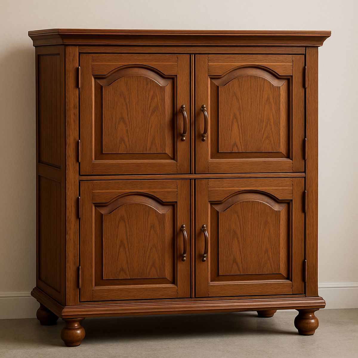 Buffet en chêne massif 4 portes marron