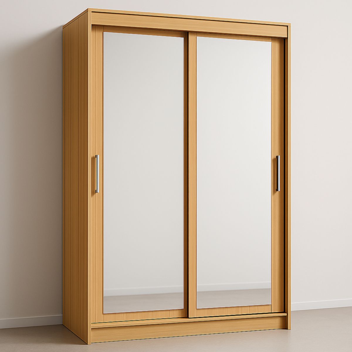 Armoire avec portes coulissantes en panneau de particules avec miroir 120 cm x 200 cm x 60 cm