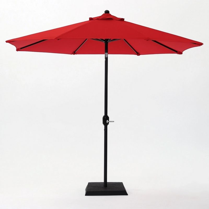 Parasol de Jardin 3m Aluminium Rond Rouge Terrasse Extérieur Réglable