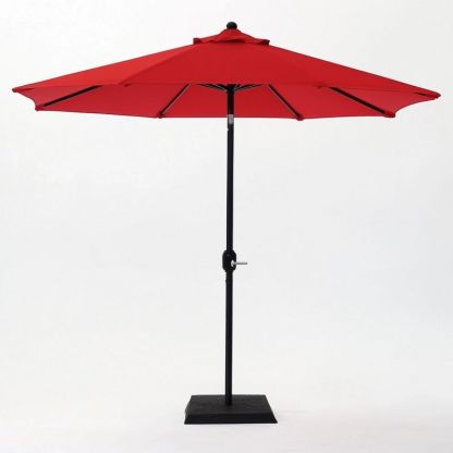 Parasol de Jardin 3m Aluminium Rond Rouge Terrasse Extérieur Réglable