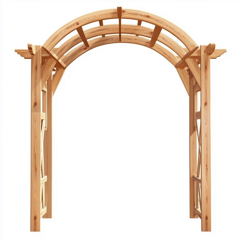 Arche de Jardin Décorative Bois Extérieur 210x120x60 cm Naturel Pergola