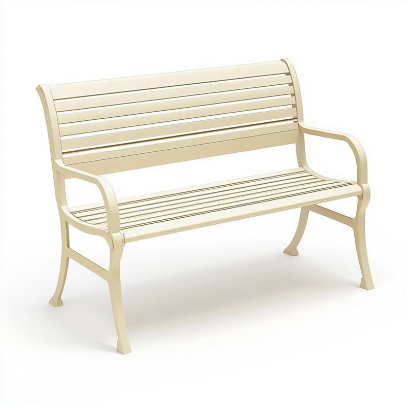 Banc de Jardin Crème Métal 120cm Extérieur