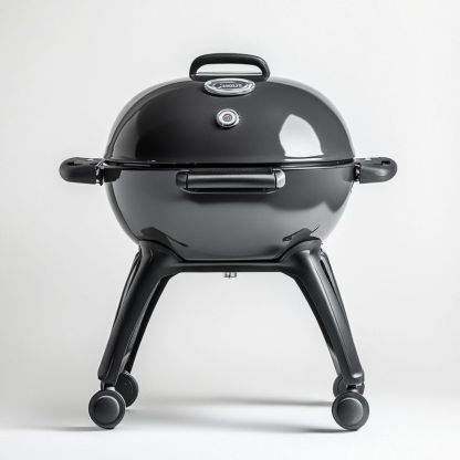 Barbecue à Charbon 50cm Métal Roulant Noir Extérieur