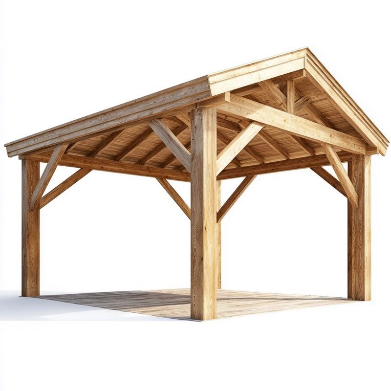 Abri voiture en bois 4x3 m – Structure extérieure pour protection de véhicule