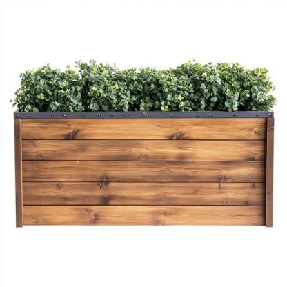 Jardinière d’extérieur en bois 100x40x50 cm marron, pot de fleurs idéal pour balcon et terrasse