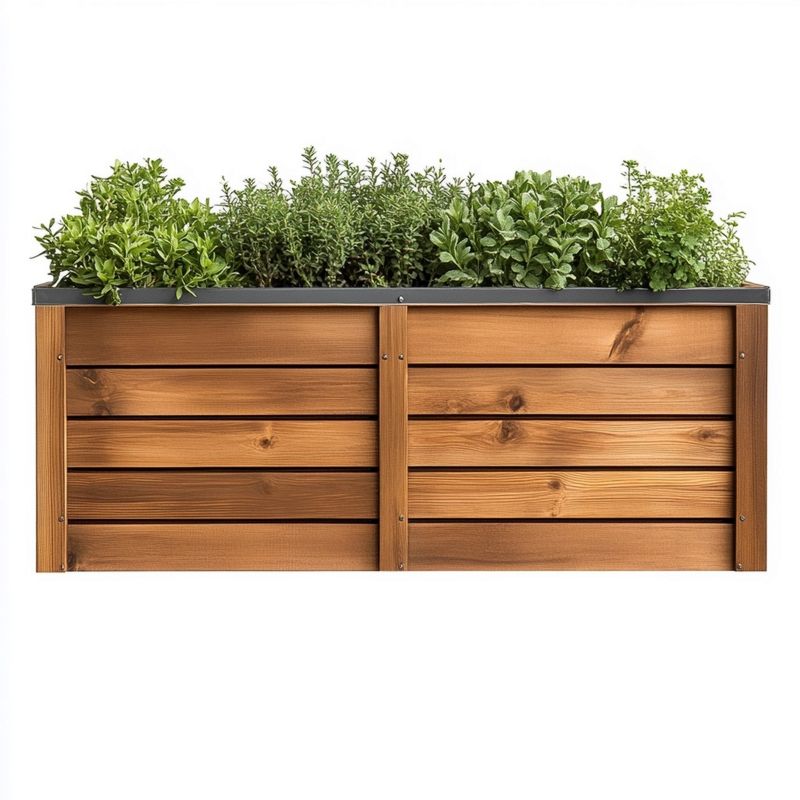 Jardinière en Bois Naturel pour Balcon Terrasse Jardin Extérieur