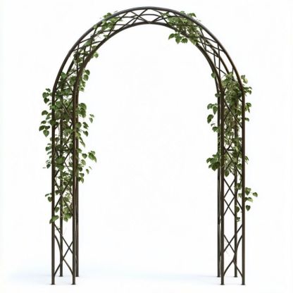 Arche de Jardin en Métal pour Plantes Grimpantes Hauteur 2.4m X 1.2m Noir Décor