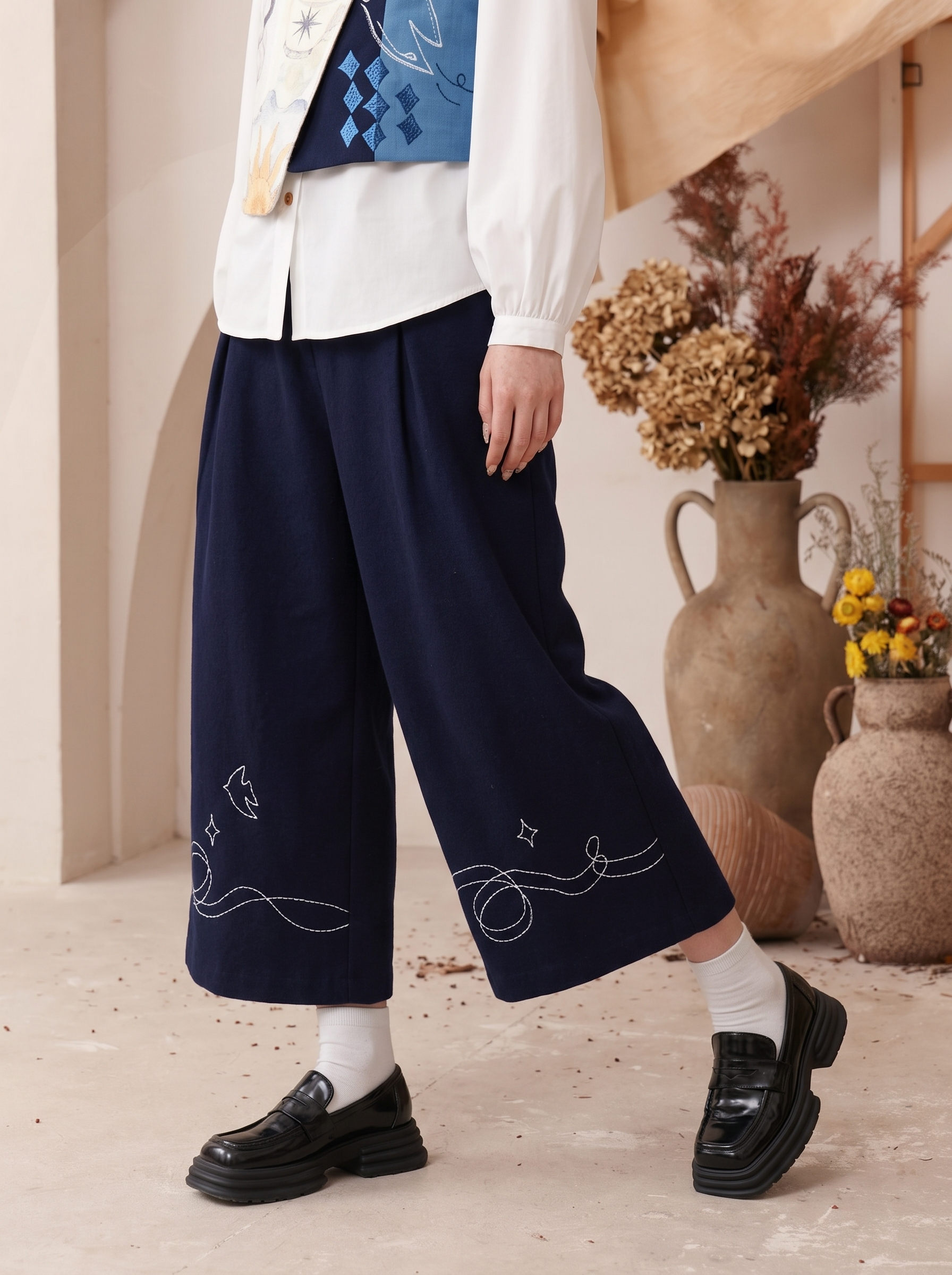 Patchwork Tank Top and A-Line Skirt Two-Piece Set-LYONSENS