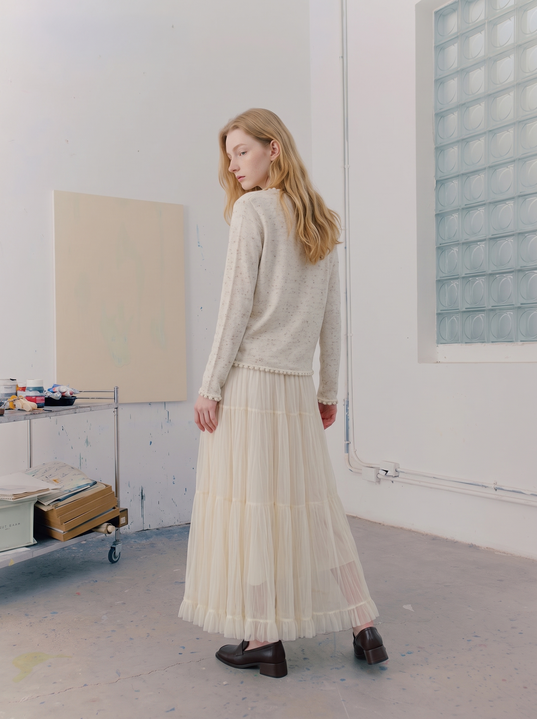 Loose-fit round-neck knitted cardigan-LYONSENS