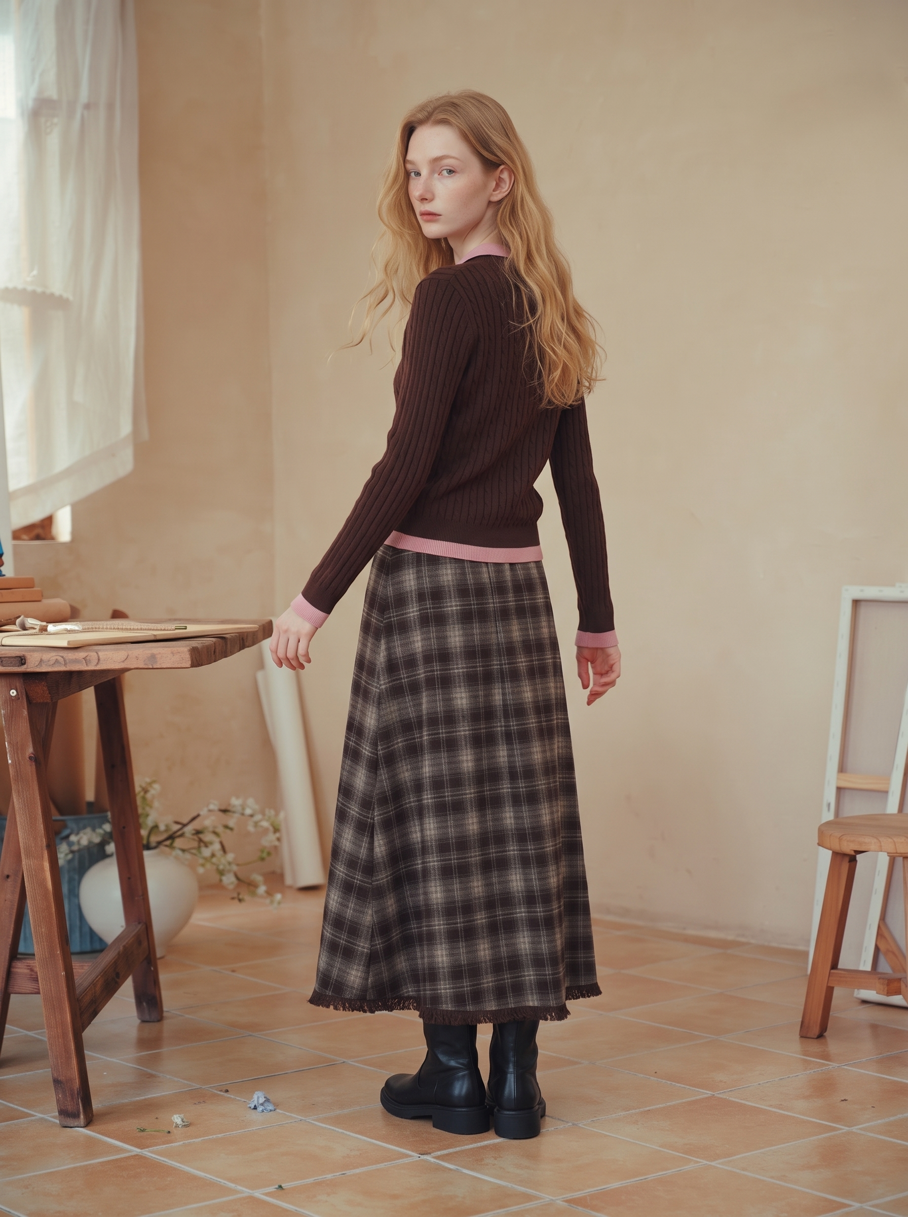 Vintage Casual Crew Neck Knit Sweater-LYONSENS