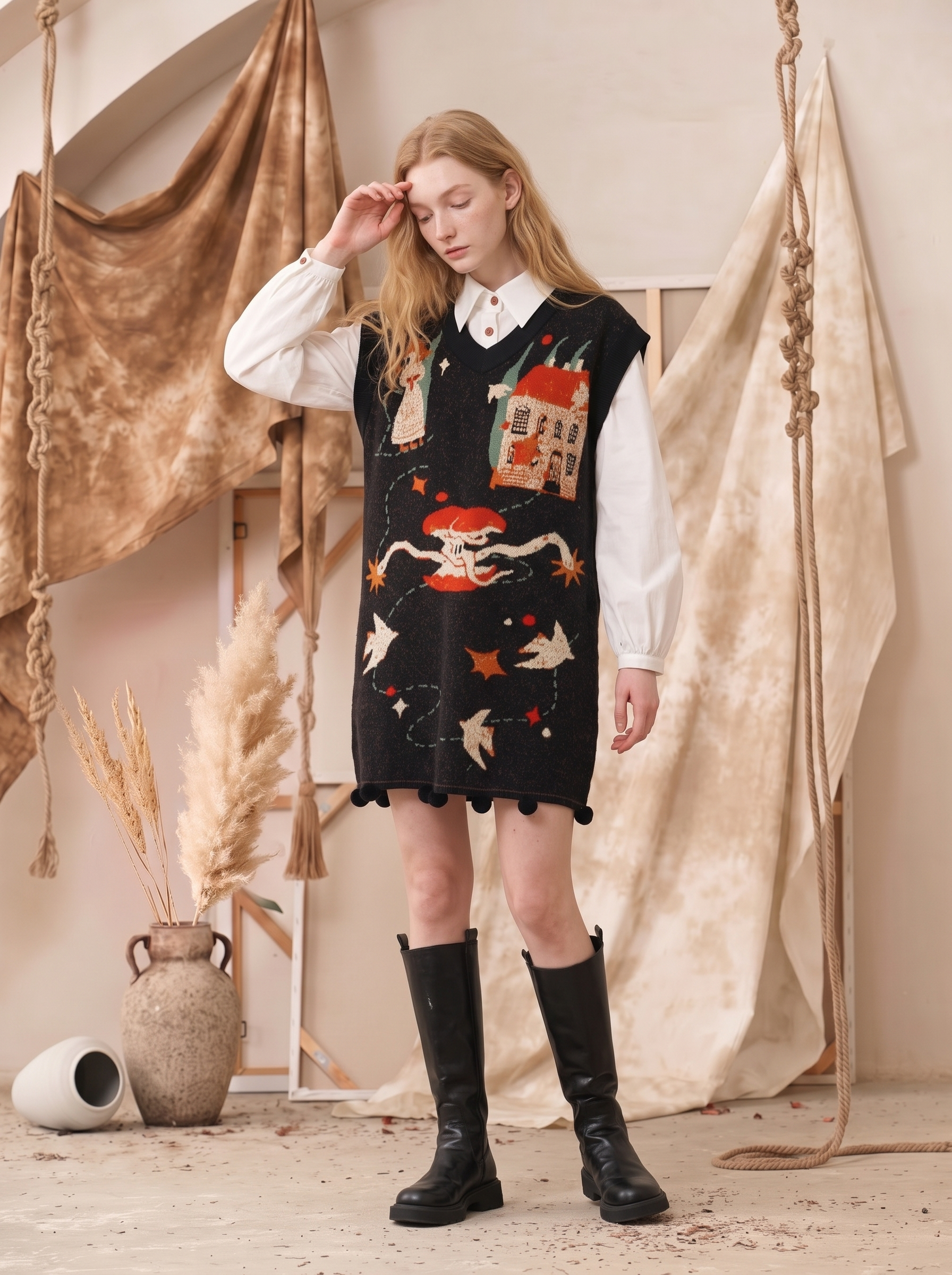 Loose Short Sleeve Dress-LYONSENS
