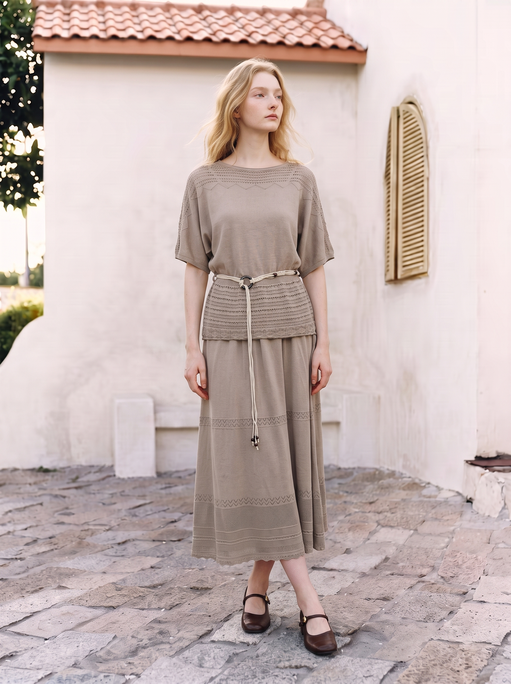 Vintage high-waisted two-piece set-LYONSENS