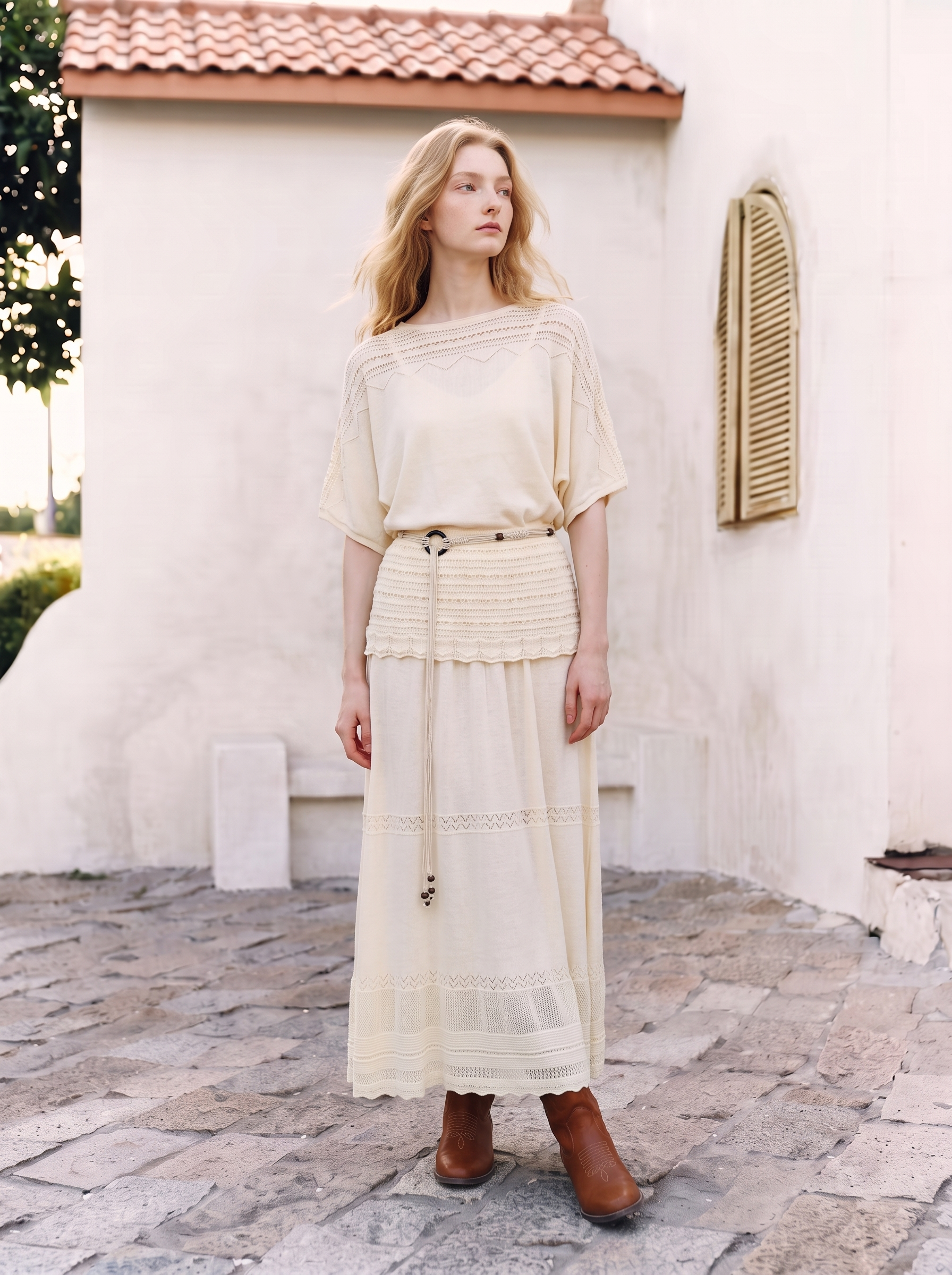 Vintage high-waisted two-piece set-LYONSENS