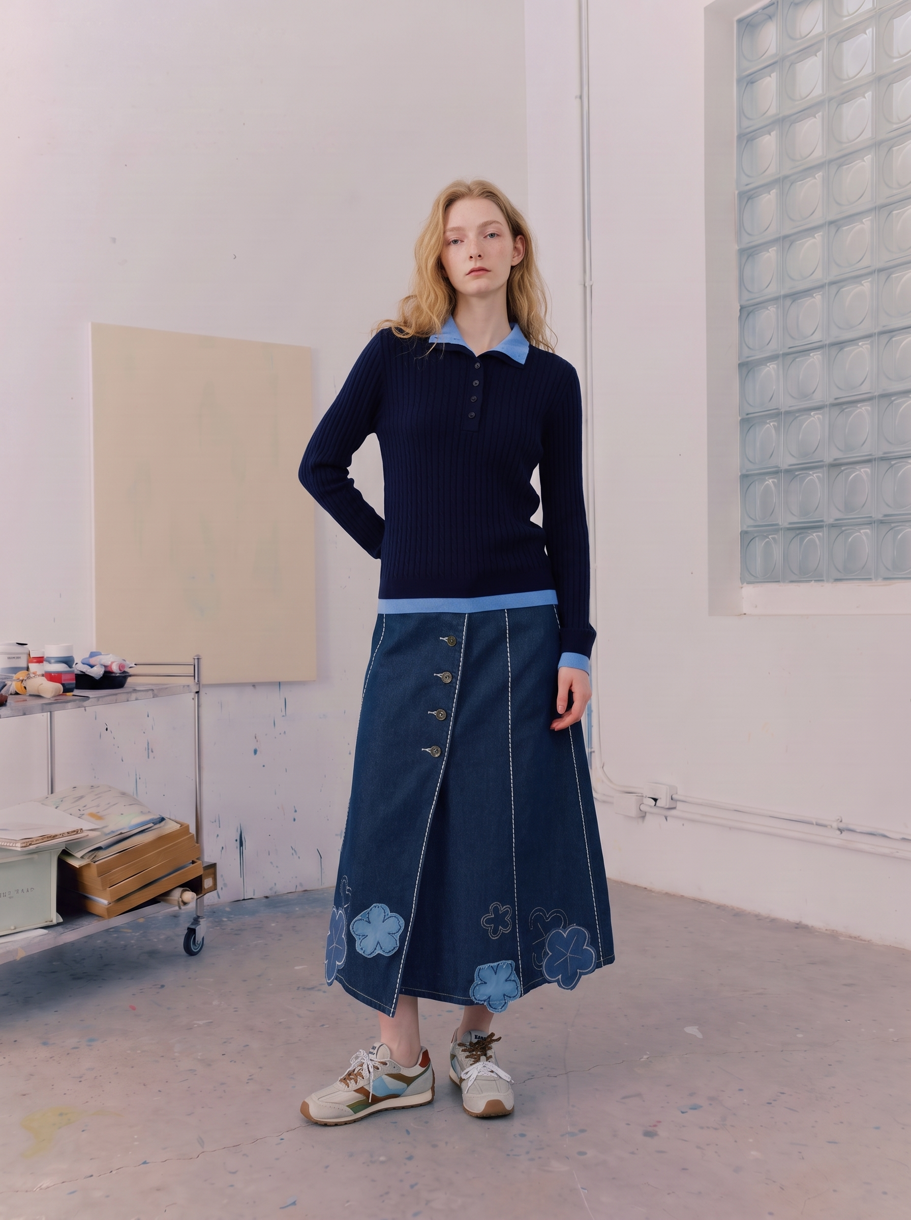 Minimalist collared cropped knit top-LYONSENS
