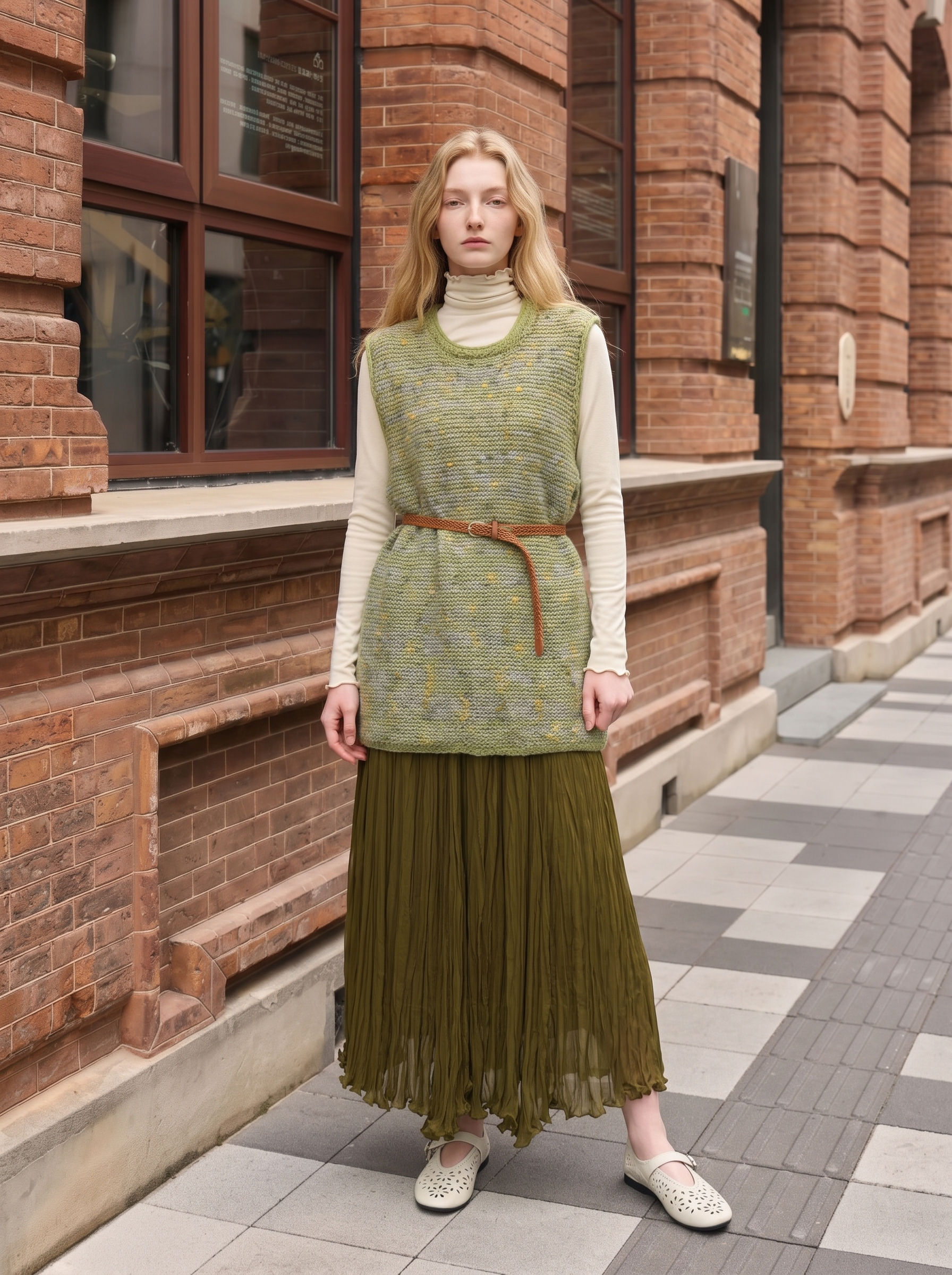 Fresh-style embroidered knit vest-LYONSENS