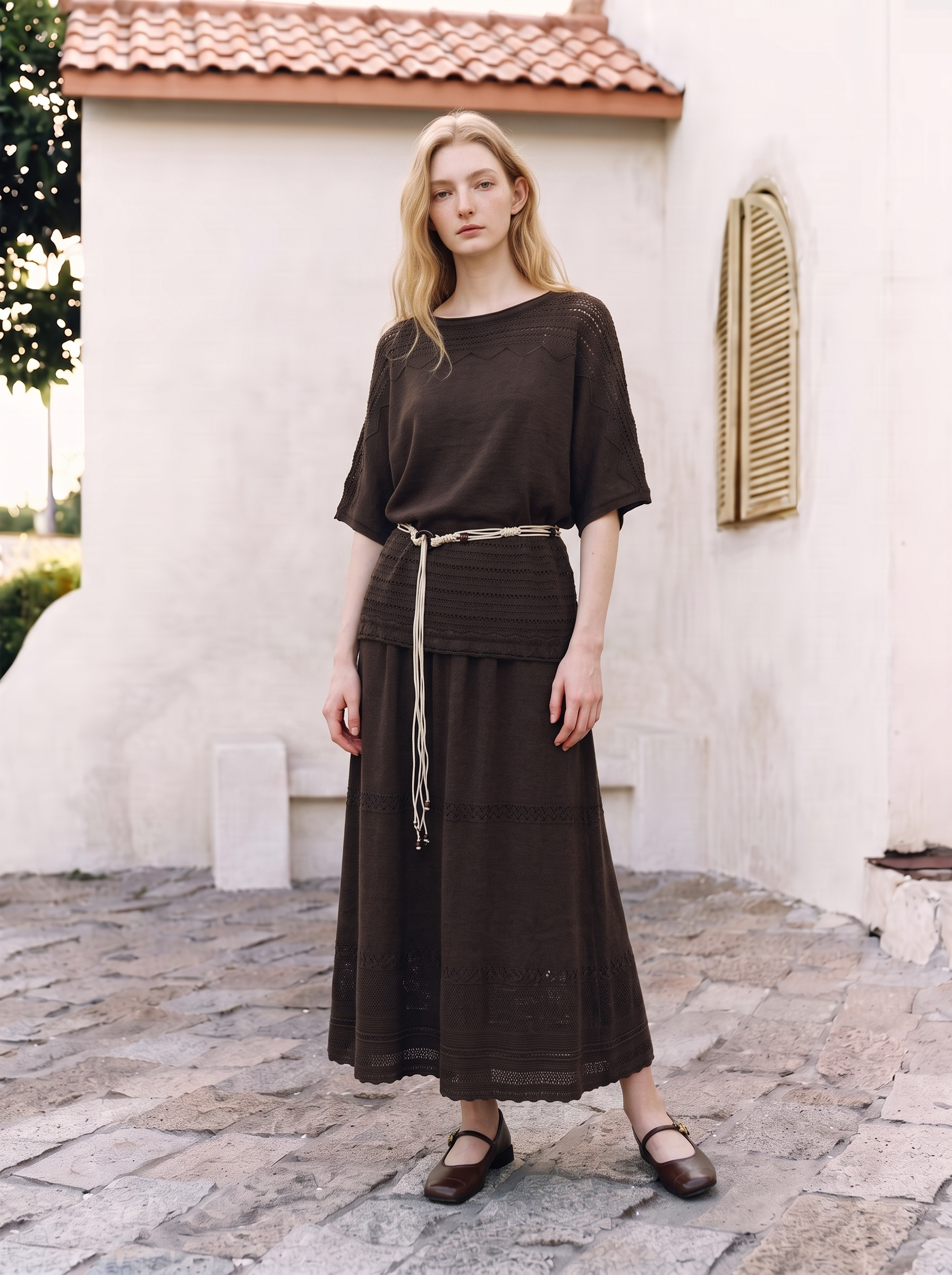 Vintage high-waisted two-piece set-LYONSENS