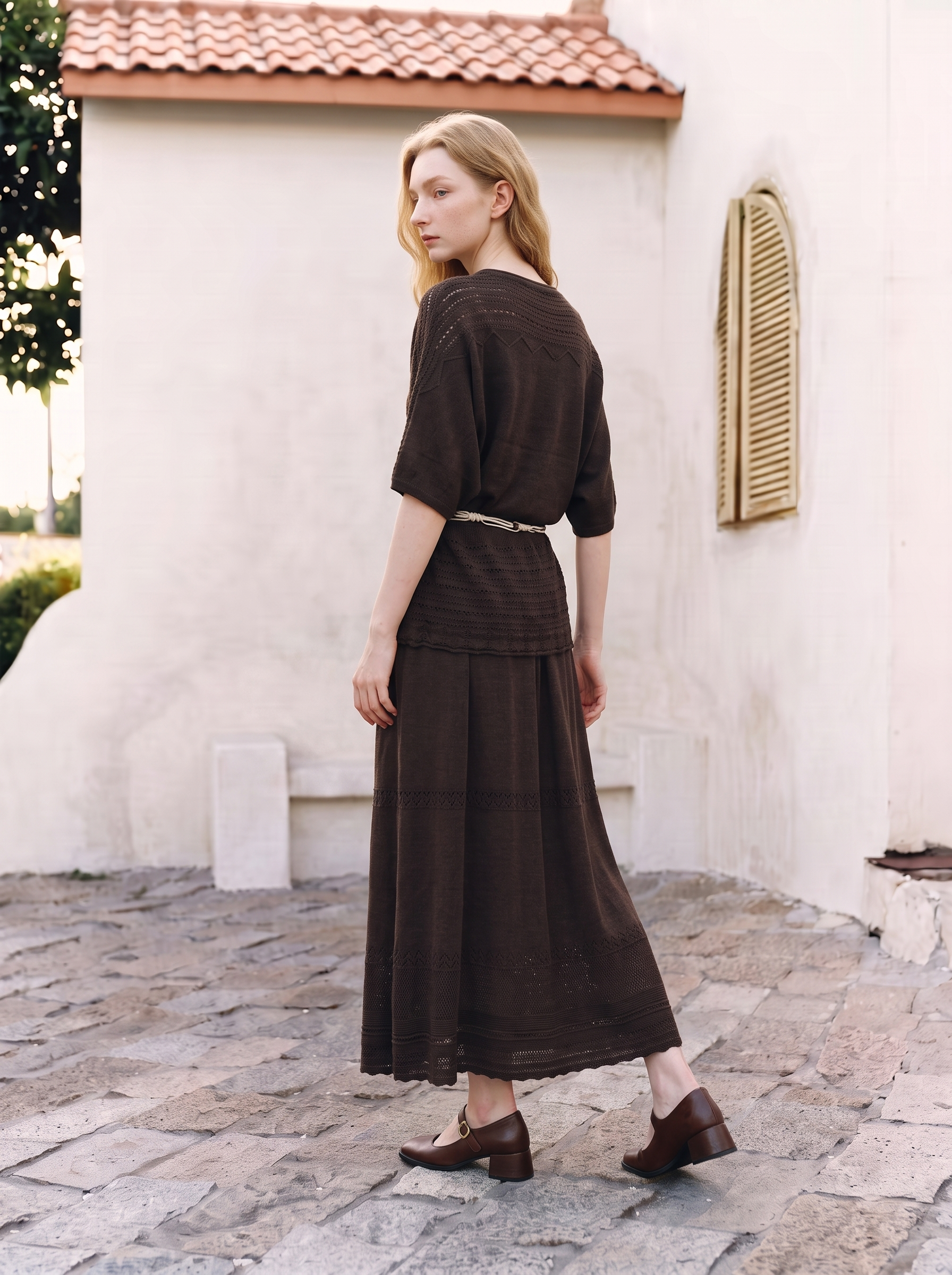 Vintage high-waisted two-piece set-LYONSENS