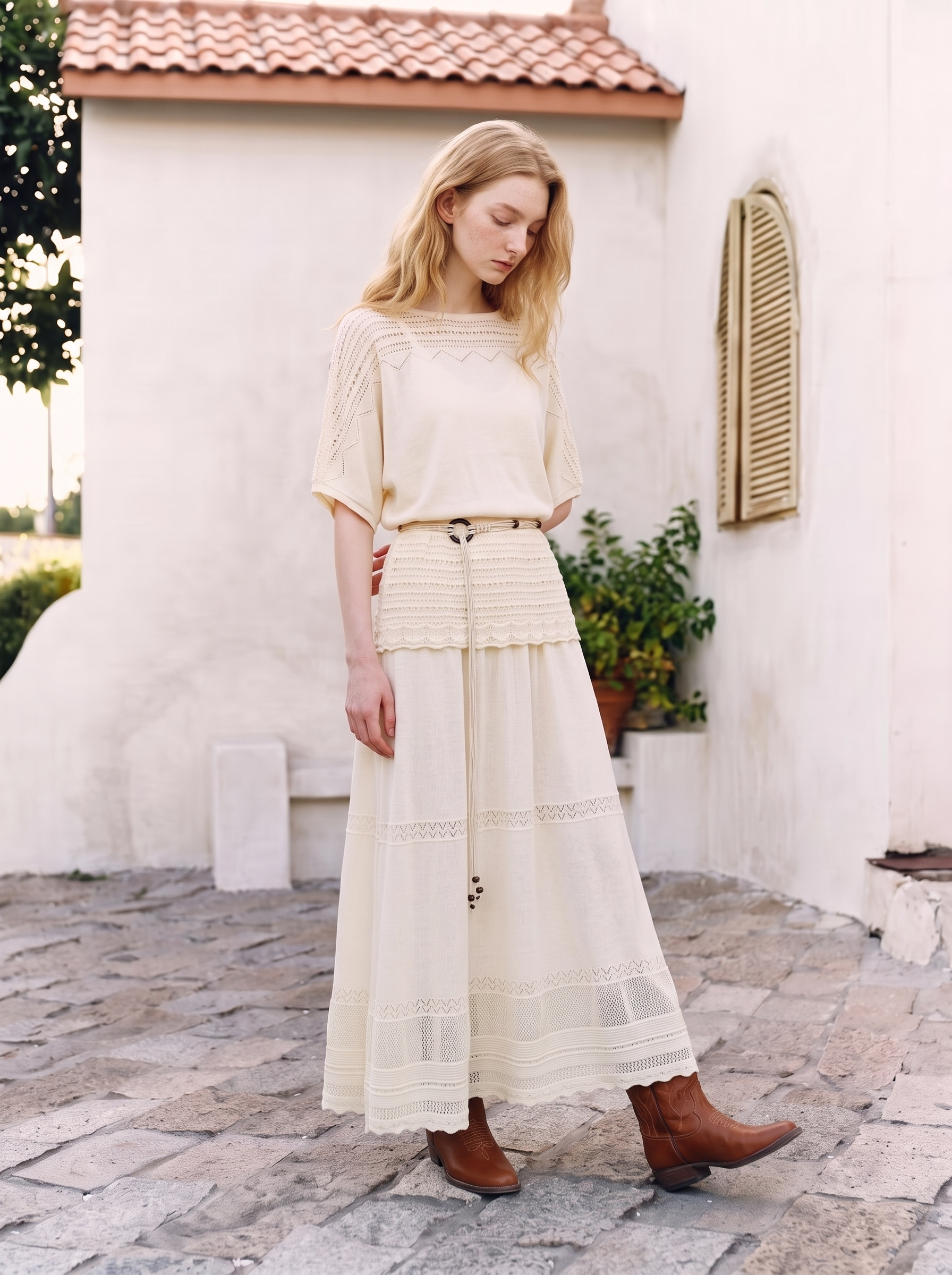 Vintage high-waisted two-piece set-LYONSENS