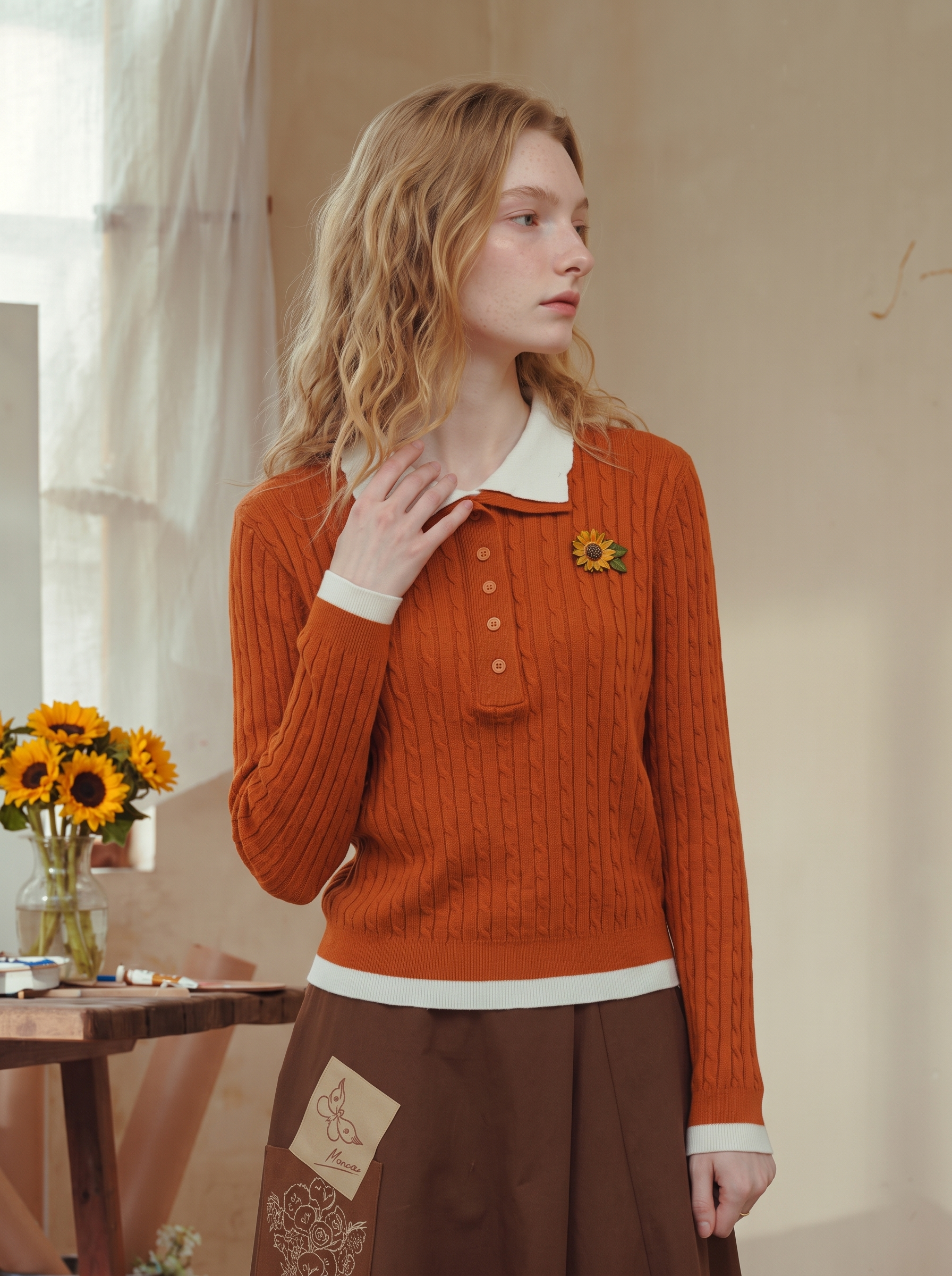 Vintage Casual Crew Neck Knit Sweater-LYONSENS