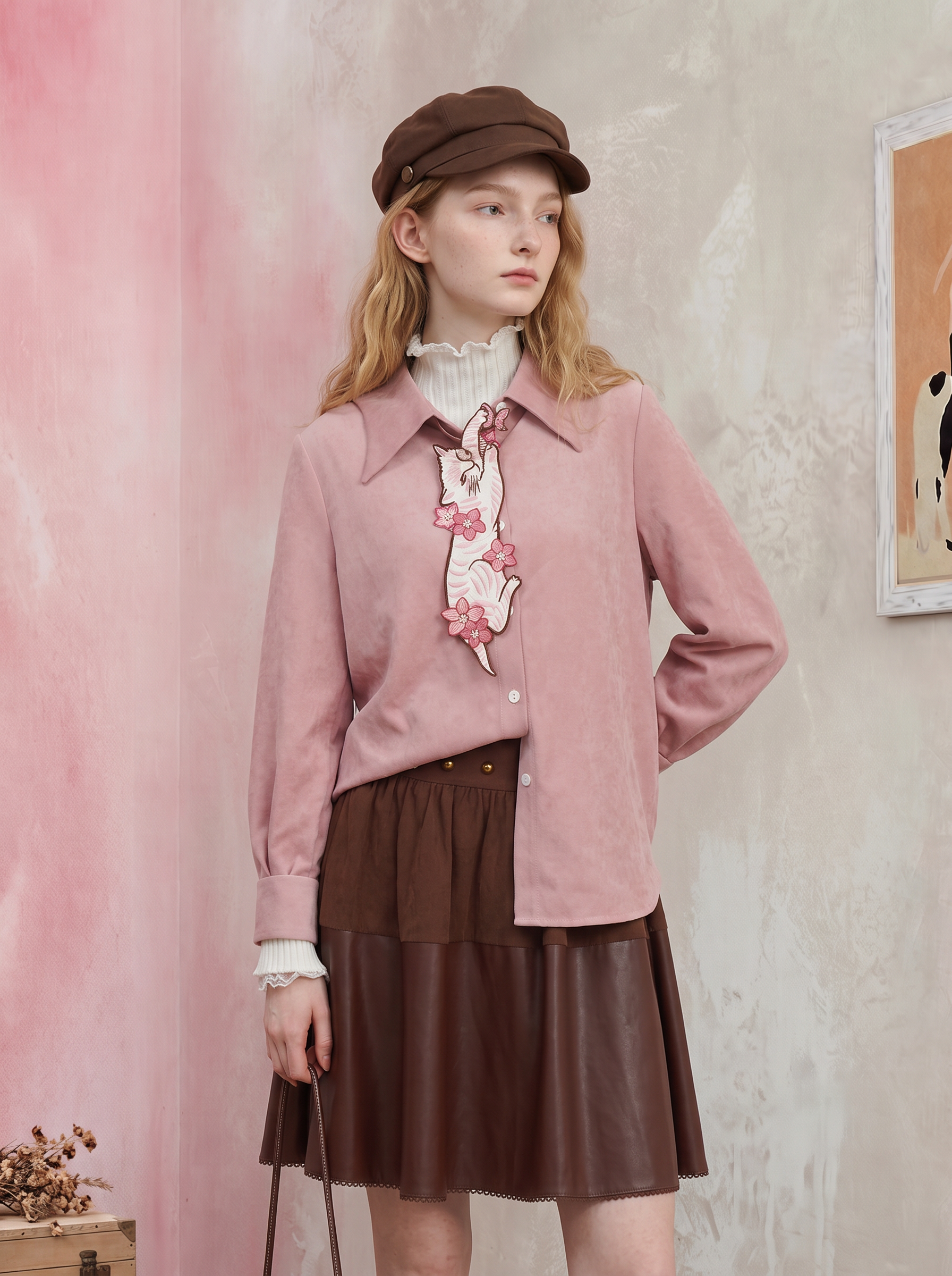 Printed Cropped Shirt-LYONSENS