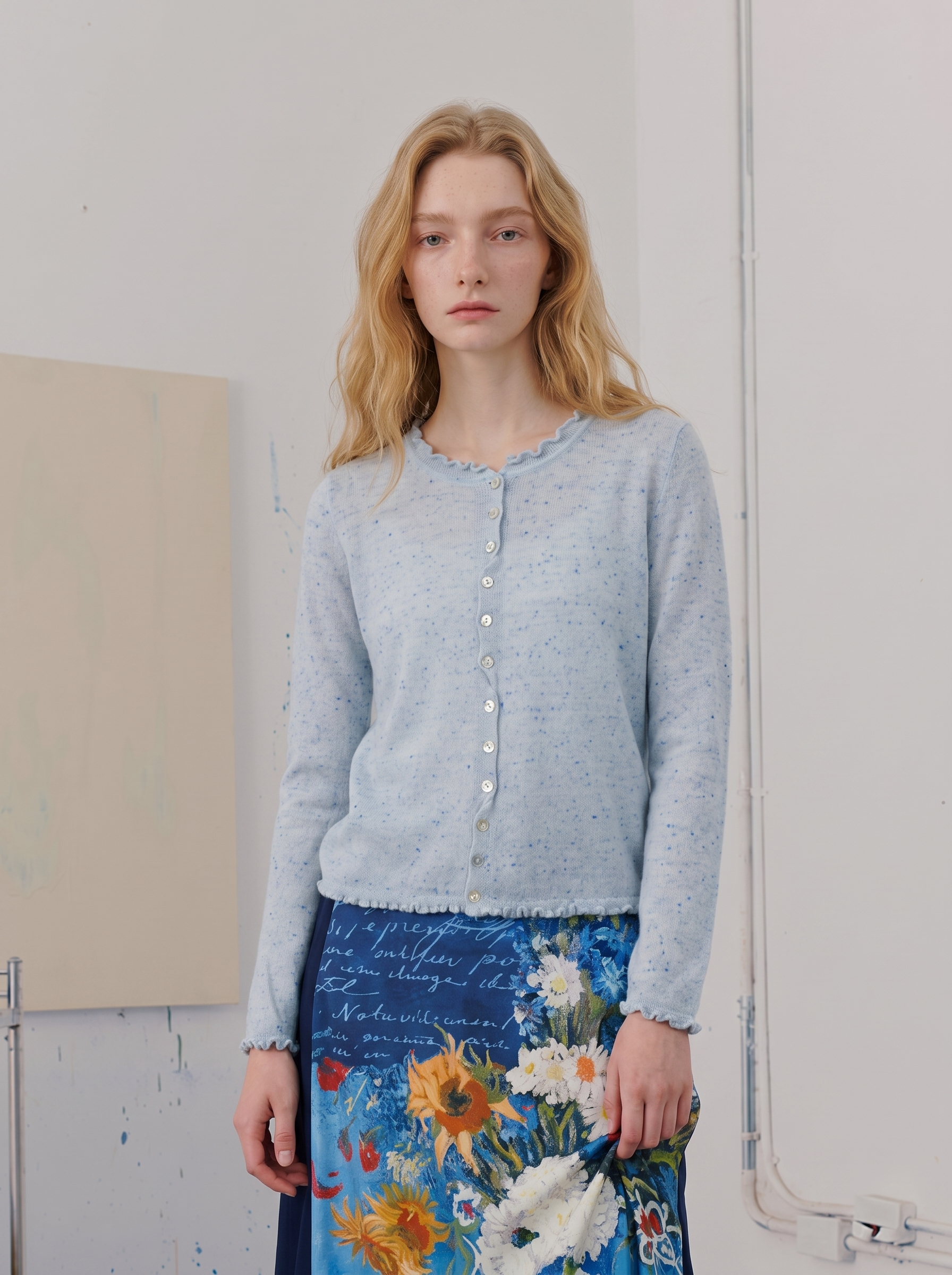 Loose-fit round-neck knitted cardigan-LYONSENS