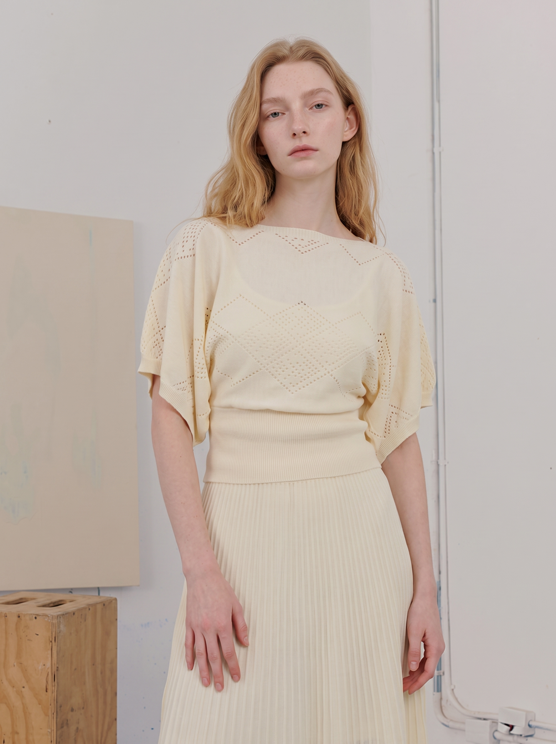 Soft-style long puff-sleeve matching set-LYONSENS
