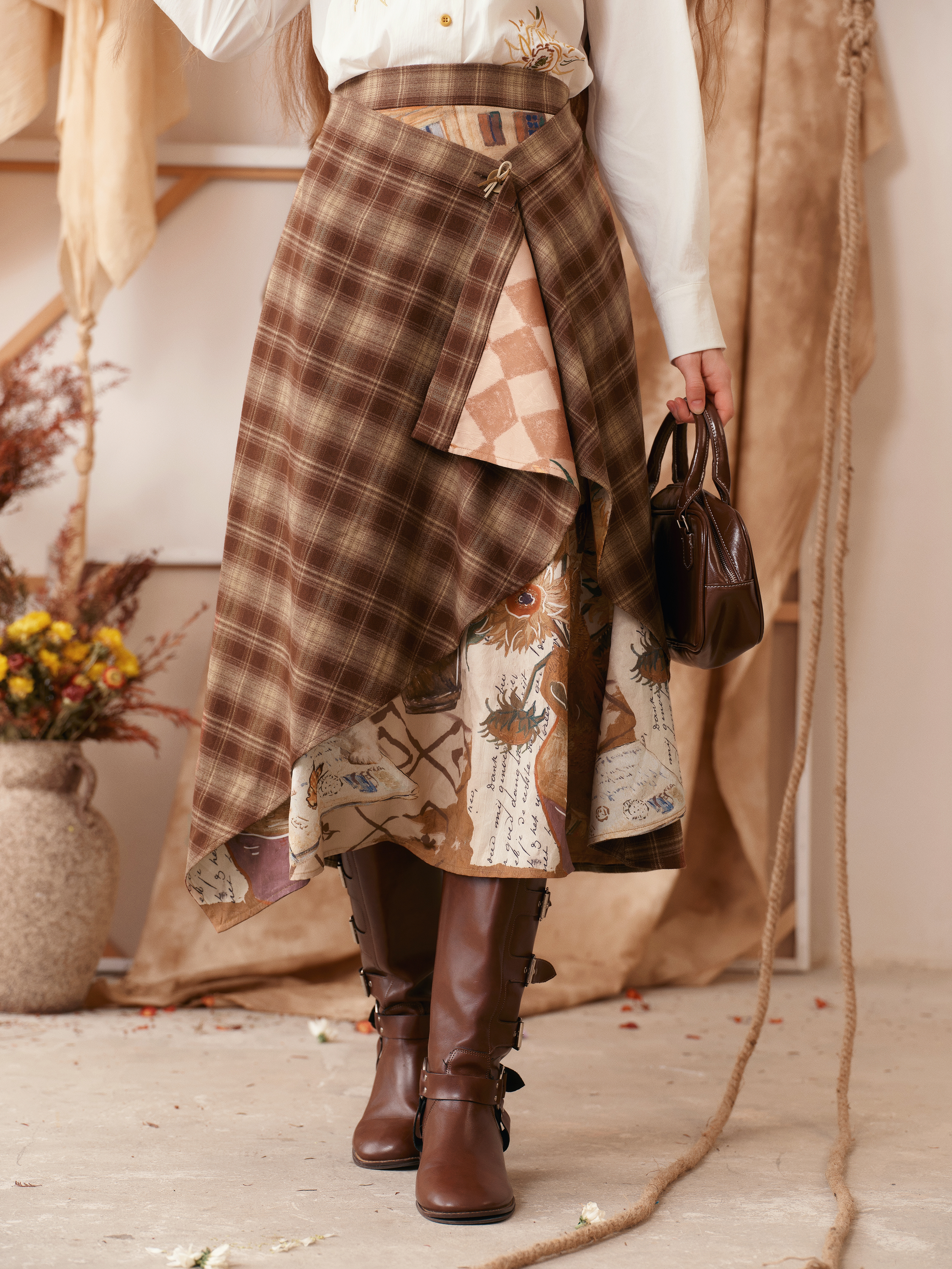 Floral Patchwork Skirt-LYONSENS