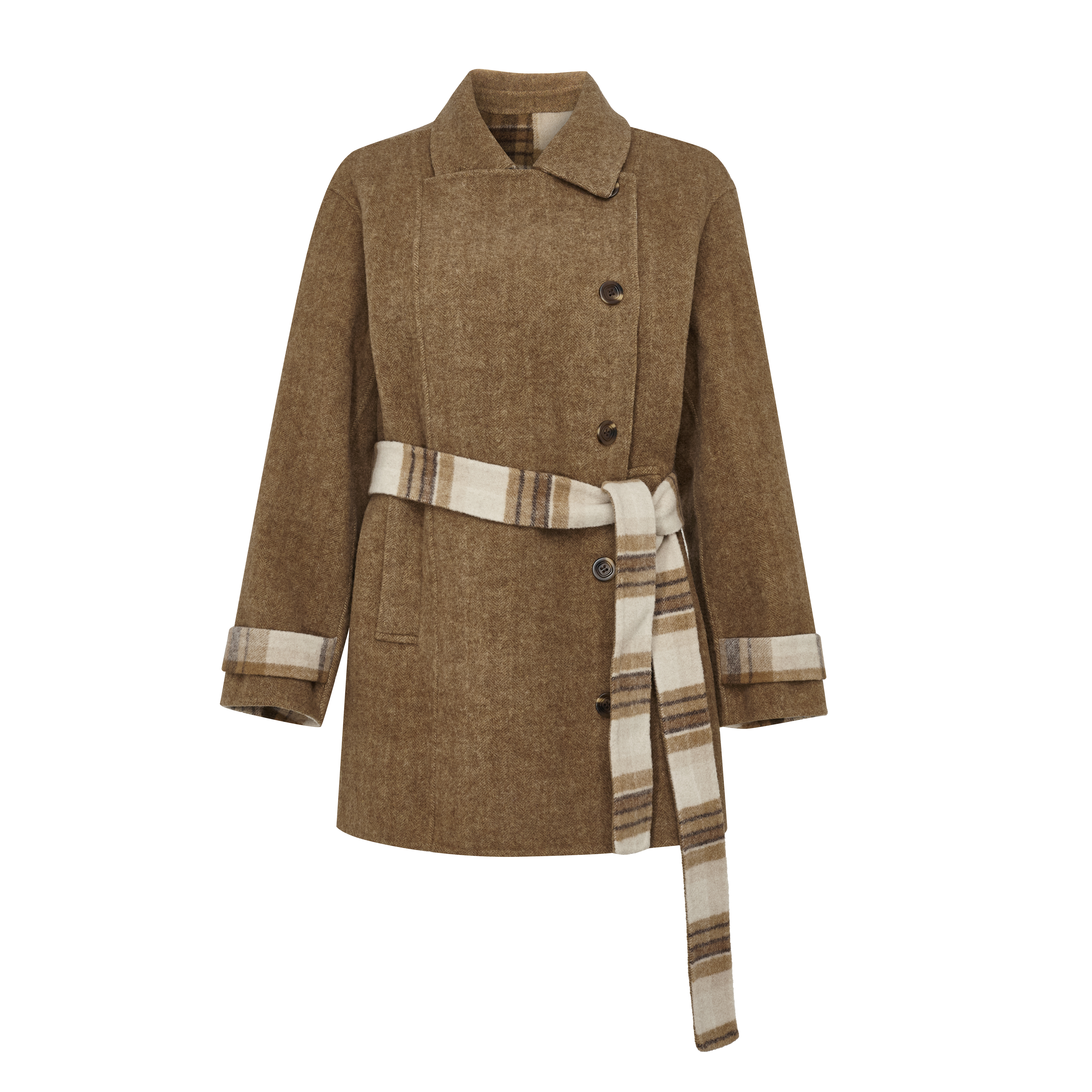 Loose Slouchy Drop Shoulder Woolen Coat-LYONSENS